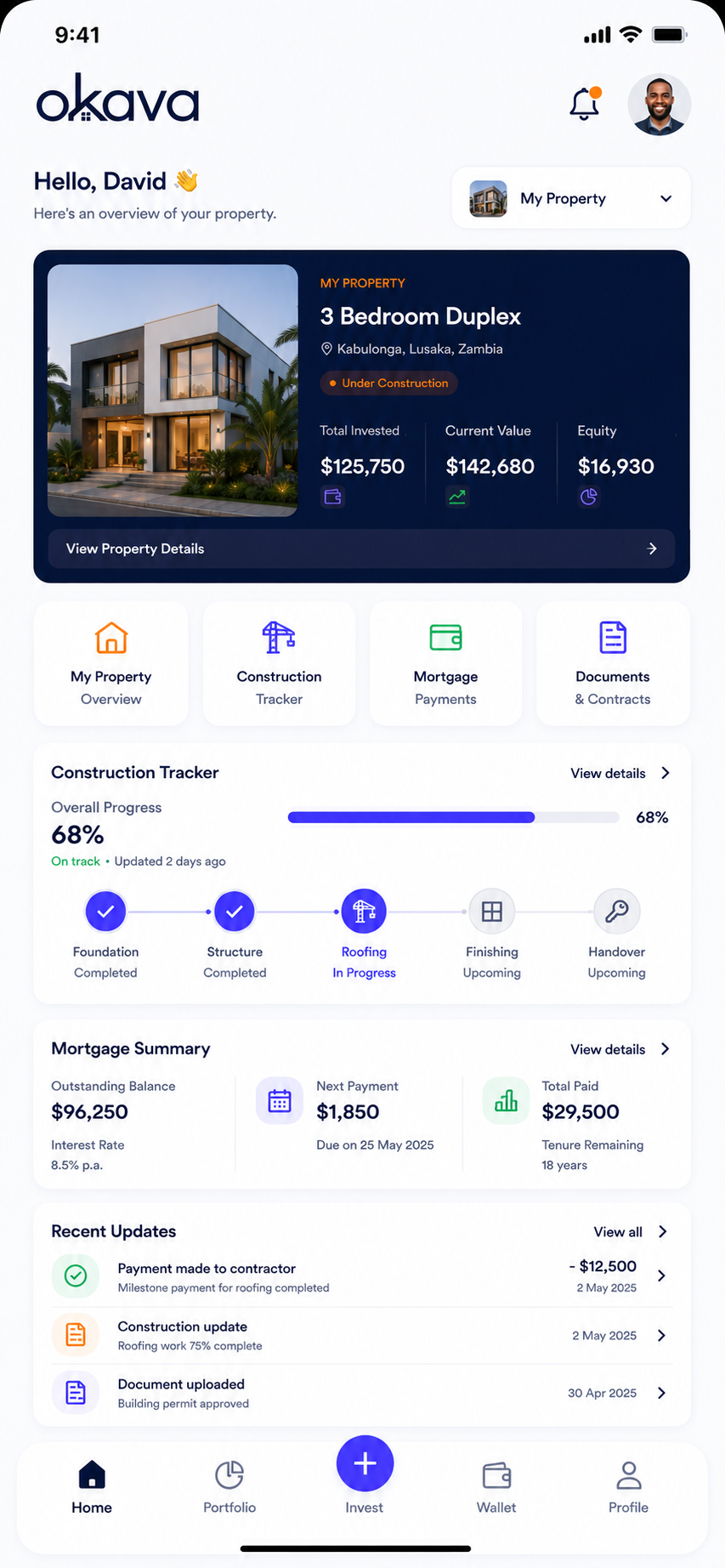 Okava mobile app screenshot